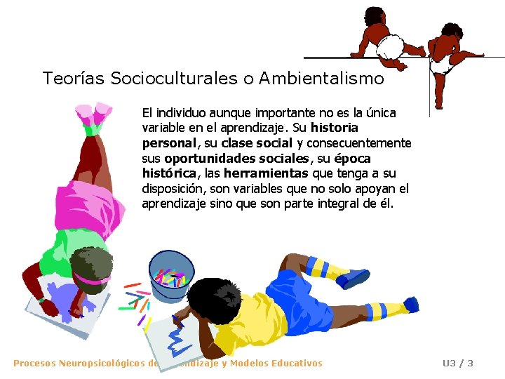 Teorías Socioculturales o Ambientalismo El individuo aunque importante no es la única variable en