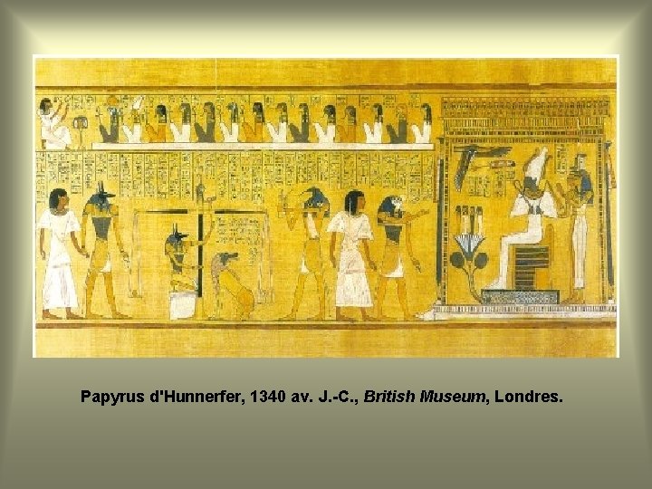 Papyrus d'Hunnerfer, 1340 av. J. -C. , British Museum, Londres. 