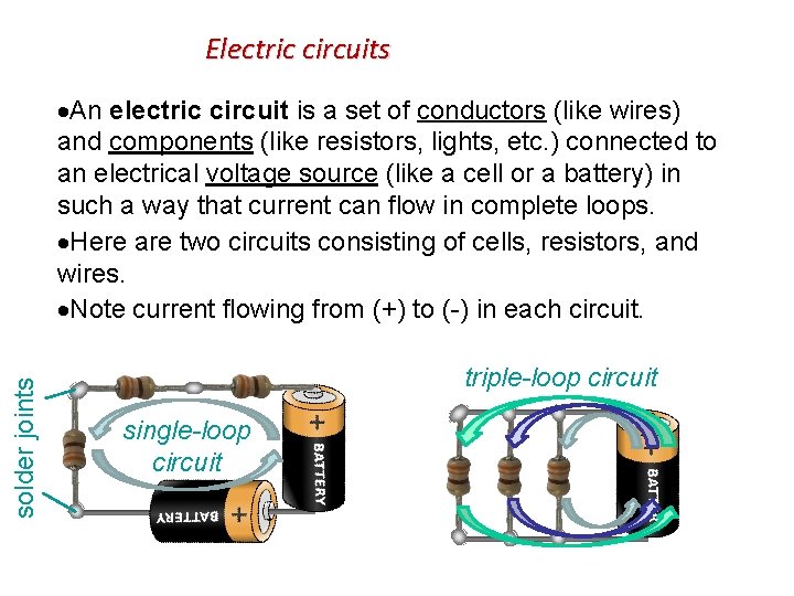 Electric circuits solder joints An electric circuit is a set of conductors (like wires)