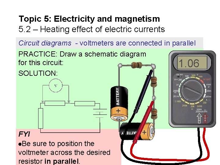 Topic 5: Electricity and magnetism 5. 2 – Heating effect of electric currents Circuit
