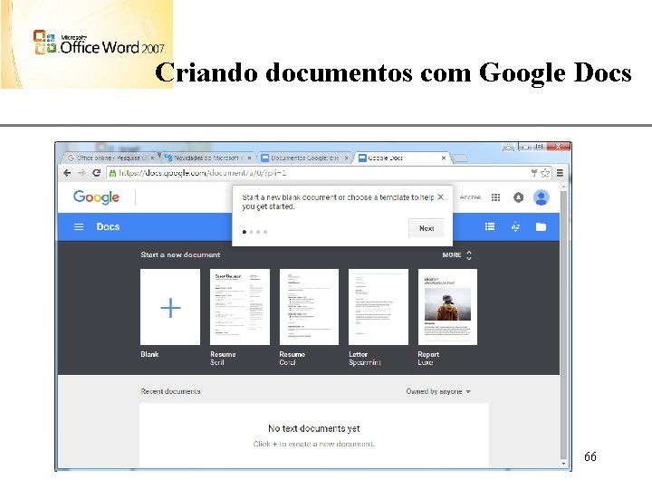 XP Criando documentos com Google Docs 66 