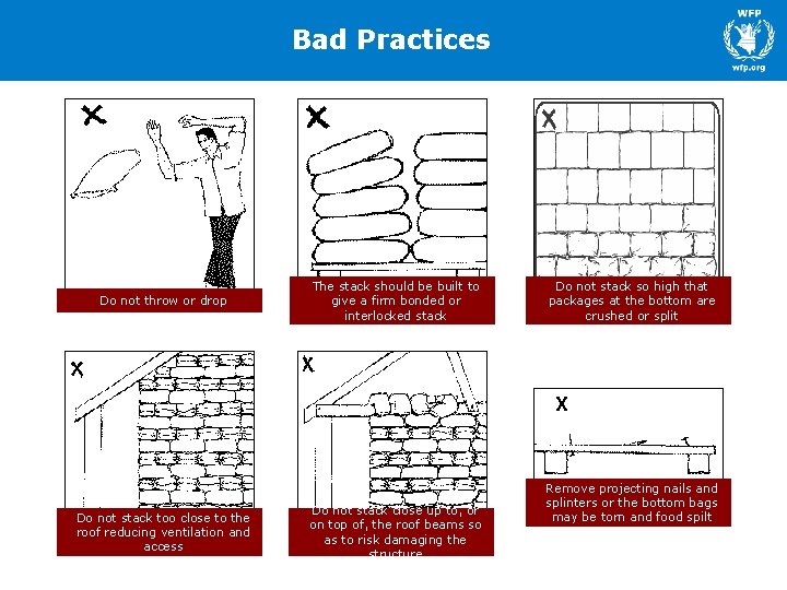 Bad Practices Do not throw or drop The stack should be built to give