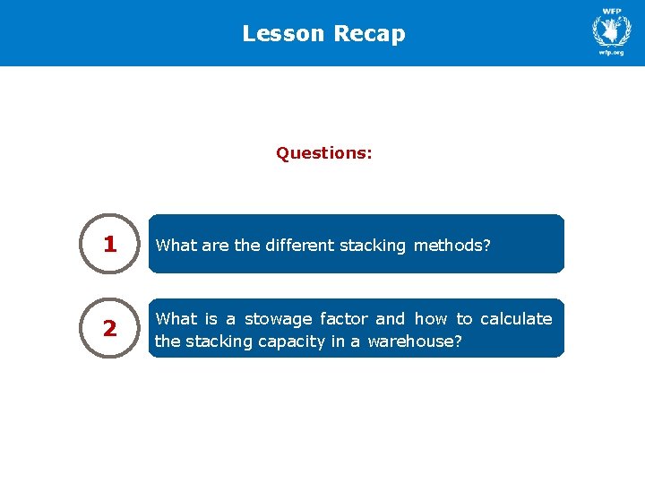 Lesson Recap Questions: 1 What are the different stacking methods? 2 What is a