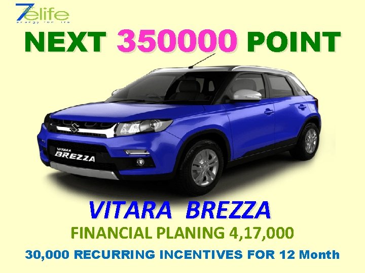 NEXT 350000 POINT VITARA BREZZA FINANCIAL PLANING 4, 17, 000 30, 000 RECURRING INCENTIVES