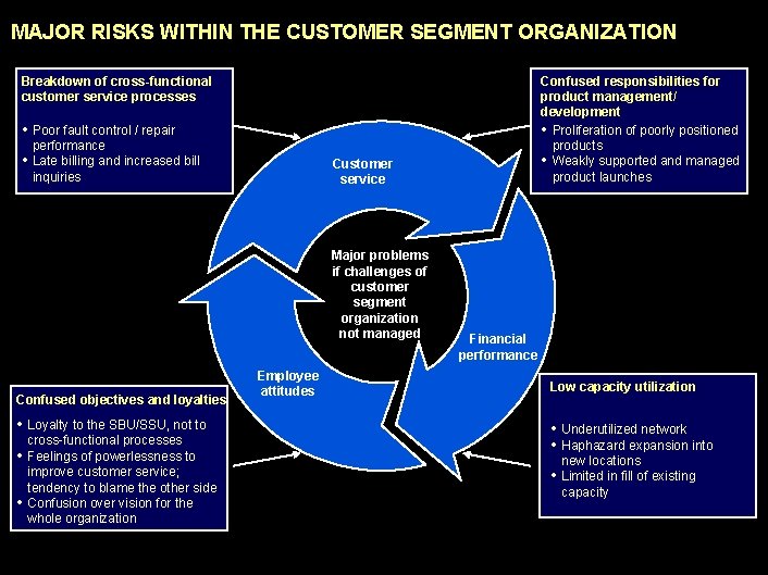 990617 BKZXW 380 WWGZ MAJOR RISKS WITHIN THE CUSTOMER SEGMENT ORGANIZATION Breakdown of cross-functional