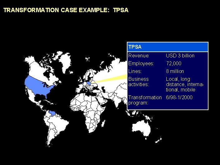 990617 BKZXW 380 WWGZ TRANSFORMATION CASE EXAMPLE: TPSA Revenue: USD 3 billion Employees: 72,