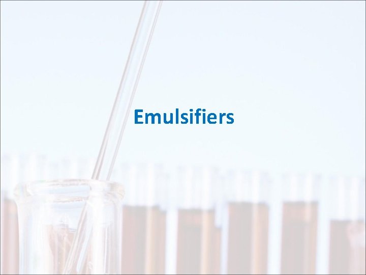 Emulsifiers 