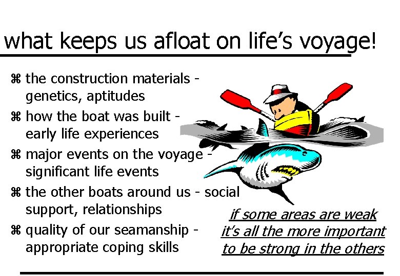 what keeps us afloat on life’s voyage! z the construction materials - genetics, aptitudes what keeps us afloat on life’s voyage! z the construction materials - genetics, aptitudes