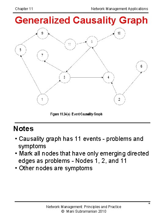 Chapter 11 Network Management Applications Generalized Causality Graph Notes • Causality graph has 11