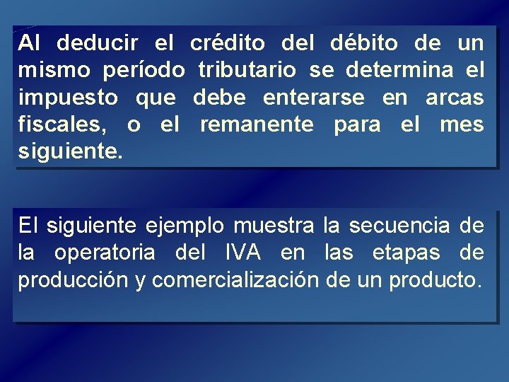 Al deducir el crédito del débito de un mismo período tributario se determina el Al deducir el crédito del débito de un mismo período tributario se determina el