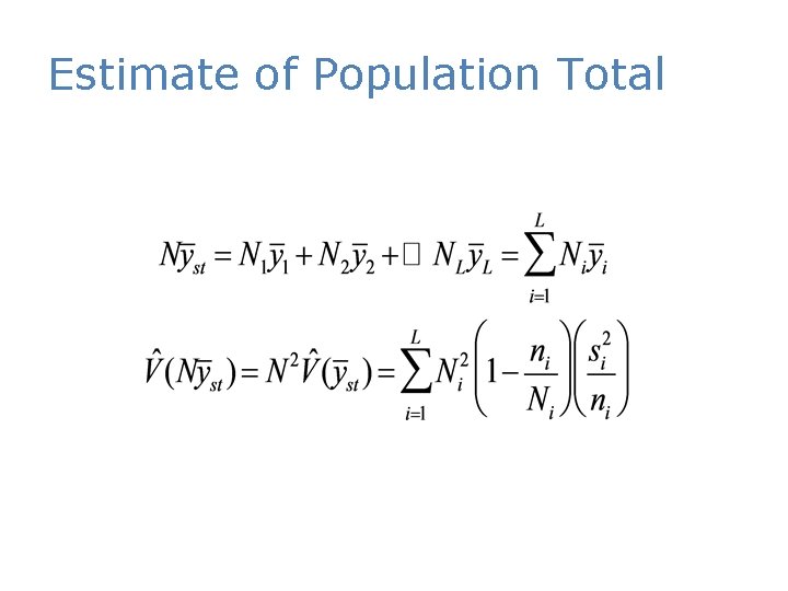 Estimate of Population Total 