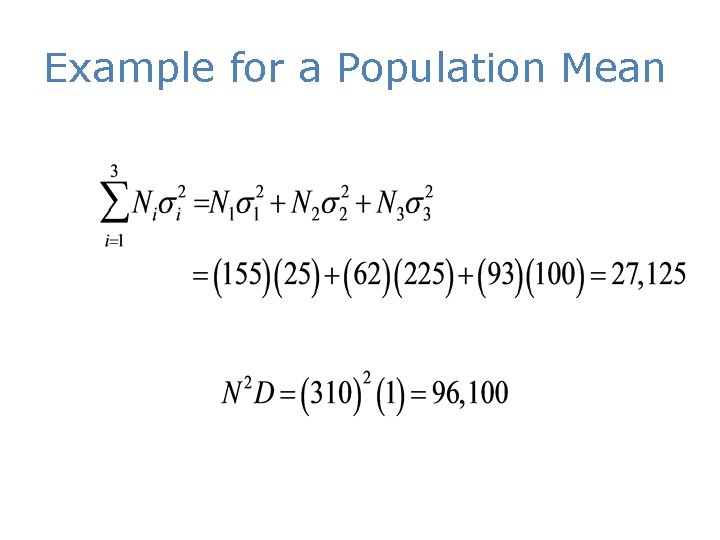 Example for a Population Mean 
