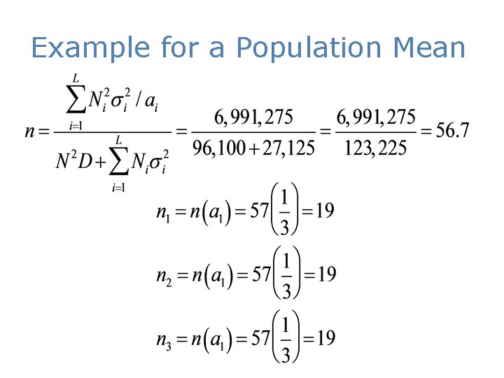 Example for a Population Mean 