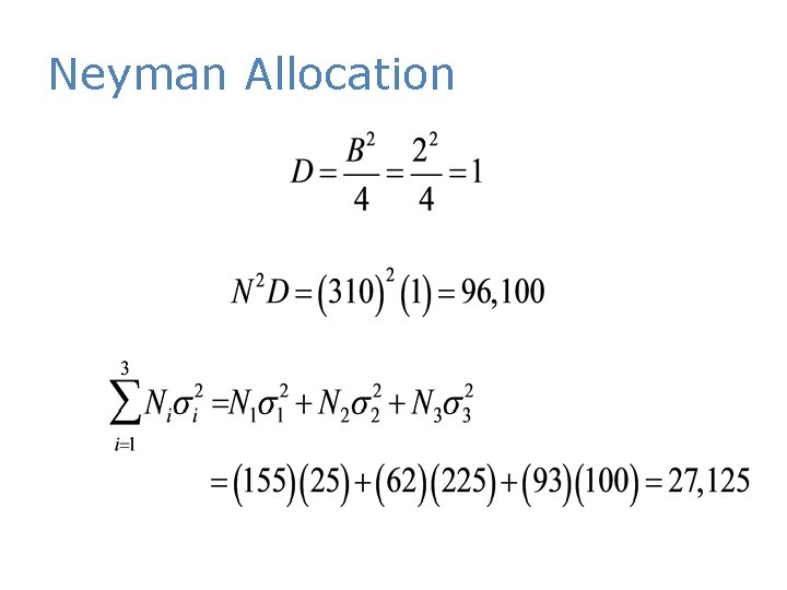 Neyman Allocation 