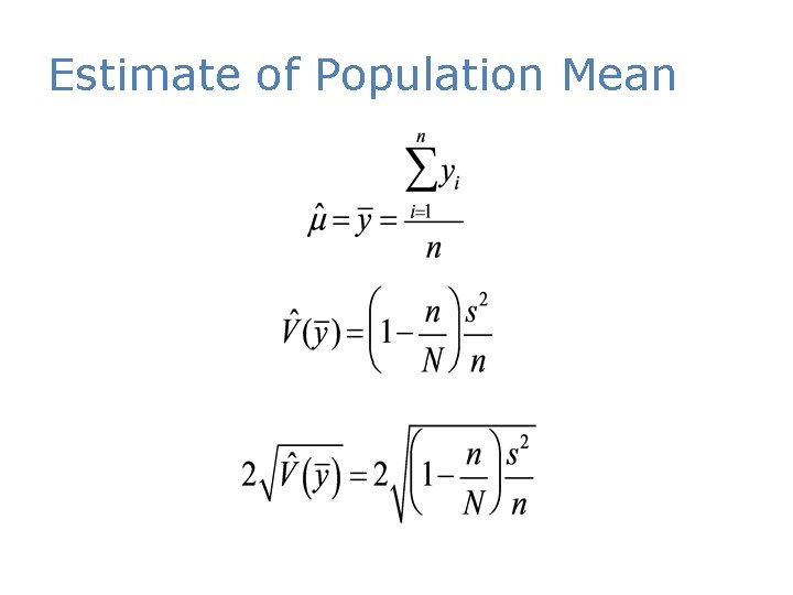 Estimate of Population Mean 