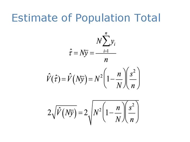 Estimate of Population Total 