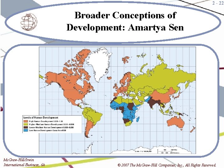2 - 22 Broader Conceptions of Development: Amartya Sen Mc. Graw-Hill/Irwin International Business, 6/e