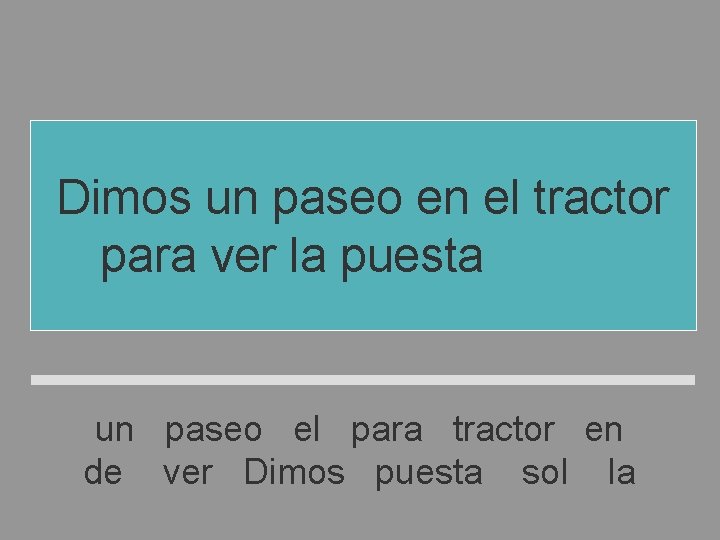 Dimos un paseo en el tractor para ver la puesta de sol un paseo Dimos un paseo en el tractor para ver la puesta de sol un paseo