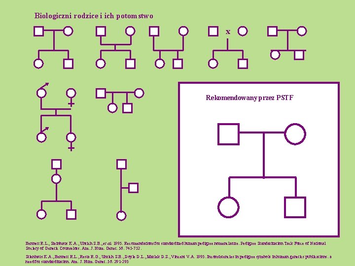 Biologiczni rodzice i ich potomstwo x Rekomendowany przez PSTF Bennett R. L. , Steinhaus