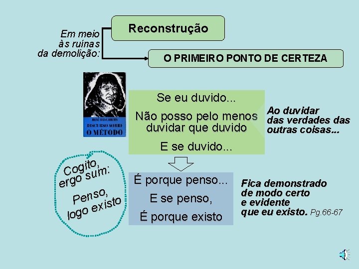 Em meio às ruínas da demolição: Reconstrução O PRIMEIRO PONTO DE CERTEZA Se eu