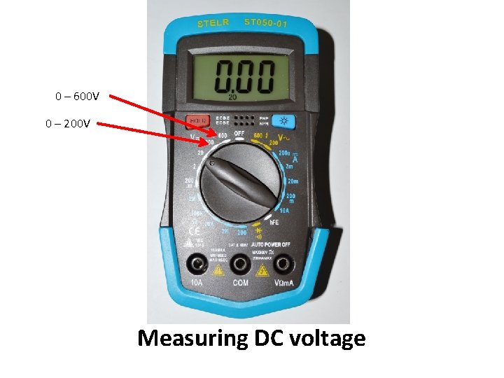 0 – 600 V 0 – 200 V Measuring DC voltage 