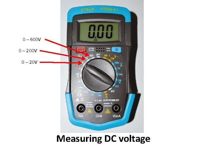 0 – 600 V 0 – 20 V Measuring DC voltage 