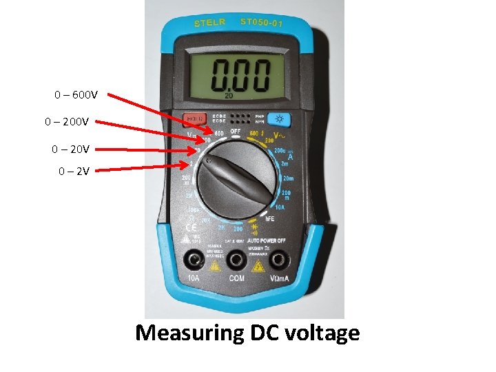 0 – 600 V 0 – 20 V 0 – 2 V Measuring DC