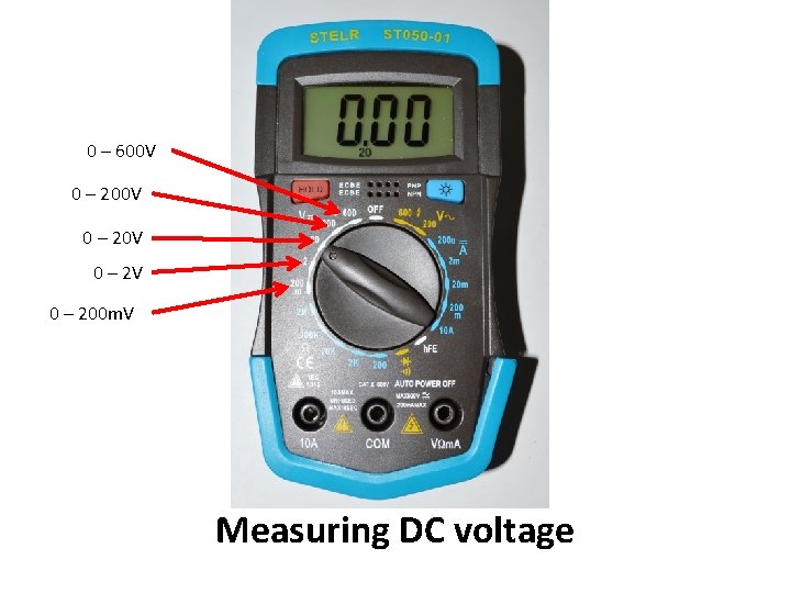 0 – 600 V 0 – 20 V 0 – 200 m. V Measuring