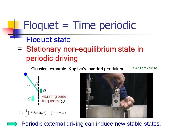 Floquet = Time periodic Floquet state = Stationary non-equilibrium state in periodic driving Classical