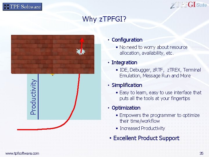 Suite Why z. TPFGI? • Configuration § No need to worry about resource allocation,