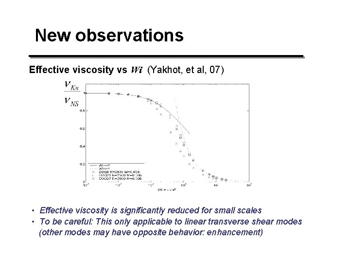 New observations Effective viscosity vs Wi (Yakhot, et al, 07) • Effective viscosity is New observations Effective viscosity vs Wi (Yakhot, et al, 07) • Effective viscosity is