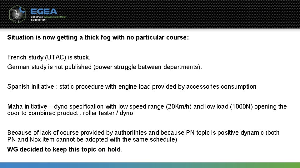 Situation is now getting a thick fog with no particular course: French study (UTAC)