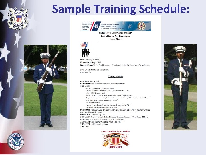 Sample Training Schedule: 