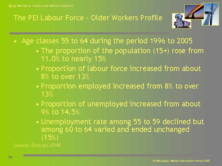 Aging Workforce Culture and Market Solutions The PEI Labour Force – Older Workers Profile