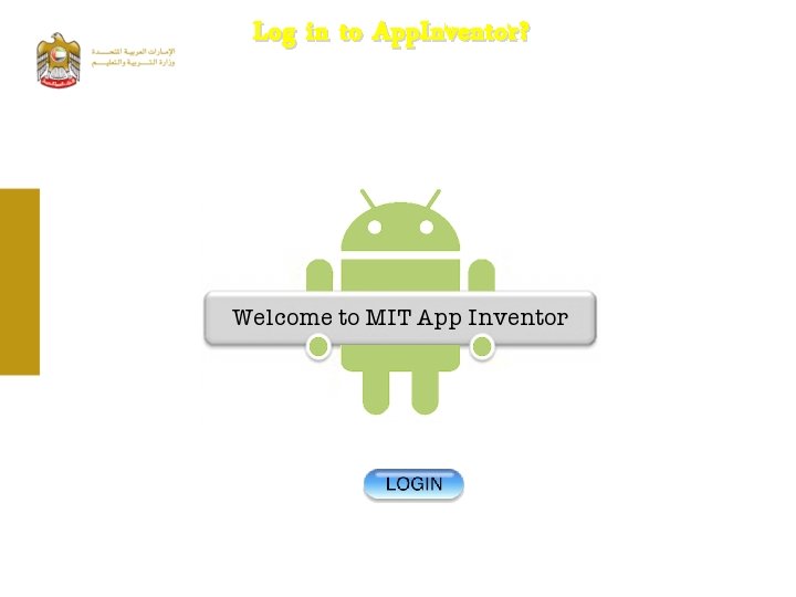 Log in to App. Inventor? 
