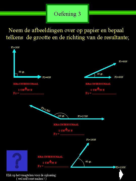 Oefening 3 Neem de afbeeldingen over op papier en bepaal telkens de grootte en