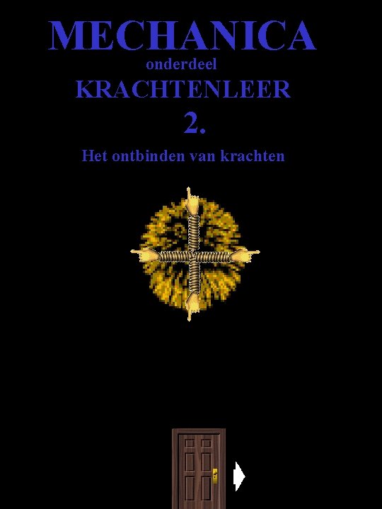 MECHANICA onderdeel KRACHTENLEER 2. Het ontbinden van krachten 