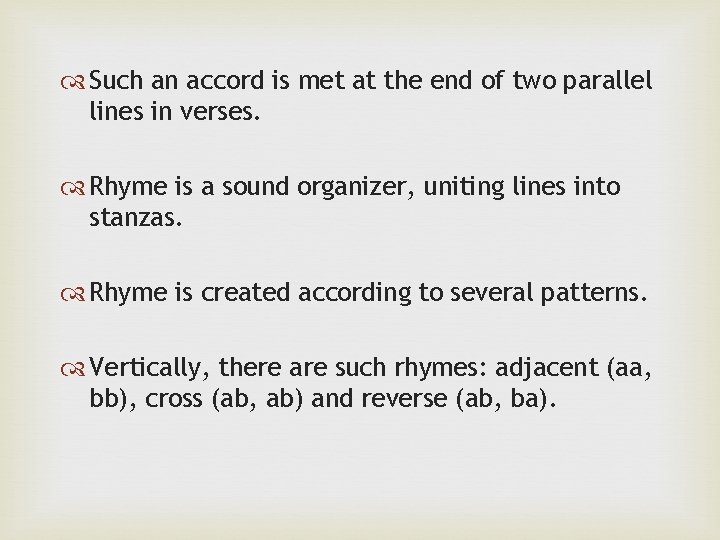  Such an accord is met at the end of two parallel lines in