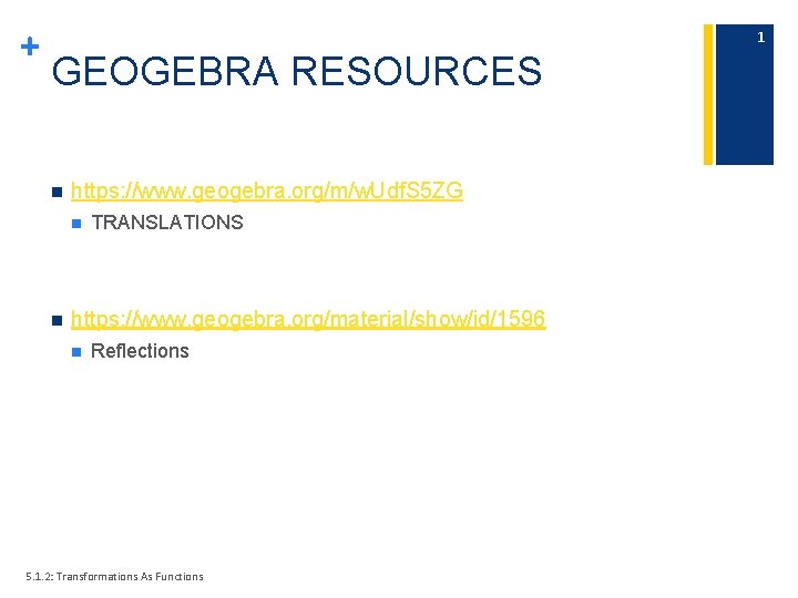 1 GEOGEBRA RESOURCES n https www geogebra orgmw