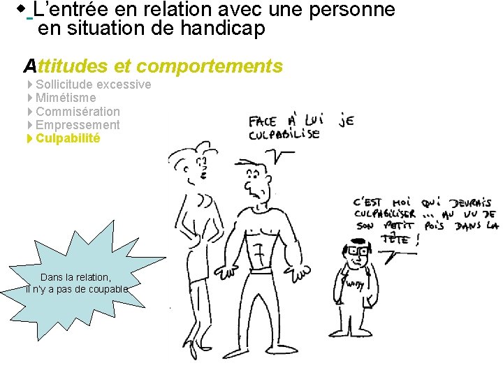 L’entrée en relation avec une personne en situation de handicap Attitudes et comportements L’entrée en relation avec une personne en situation de handicap Attitudes et comportements