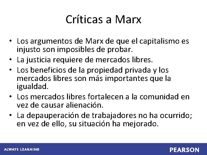 Críticas a Marx • Los argumentos de Marx de que el capitalismo es injusto