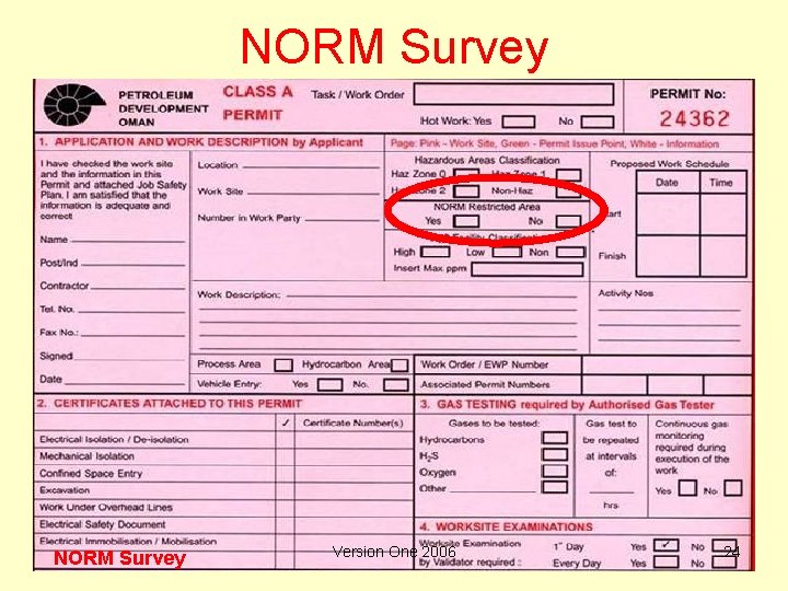 NORM Survey Version One 2006 24 