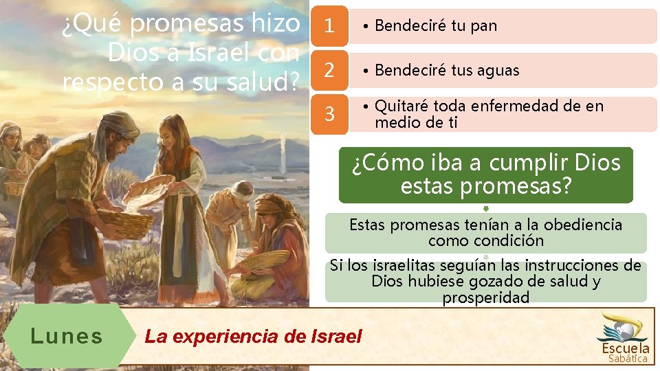 ¿Qué promesas hizo Dios a Israel con respecto a su salud? 1 • Bendeciré