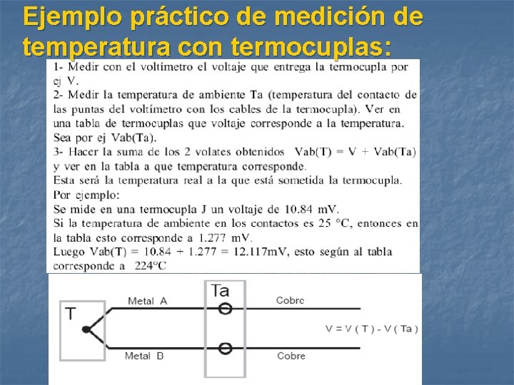 Ejemplo práctico de medición de temperatura con termocuplas: 