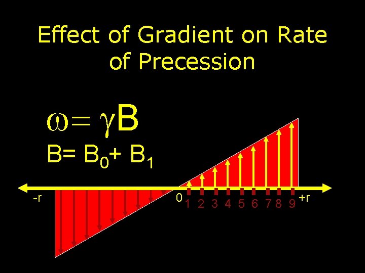 Effect of Gradient on Rate of Precession = B B= B 0+ B 1