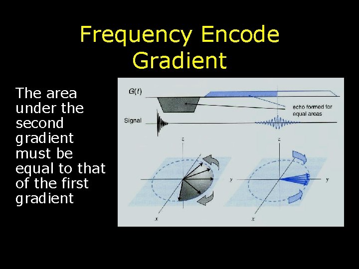 Frequency Encode Gradient The area under the second gradient must be equal to that