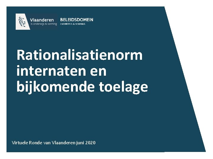 Rationalisatienorm internaten en bijkomende toelage Virtuele Ronde van Vlaanderen juni 2020 