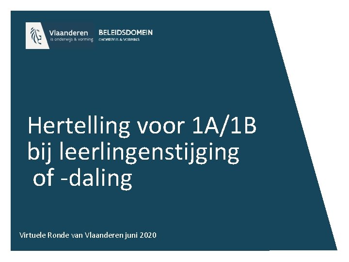 Hertelling voor 1 A/1 B bij leerlingenstijging of -daling Virtuele Ronde van Vlaanderen juni