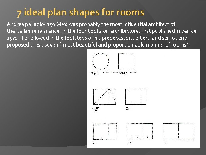7 ideal plan shapes for rooms Andrea palladio( 1508 -80) was probably the most