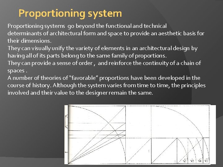 Proportioning systems go beyond the functional and technical determinants of architectural form and space